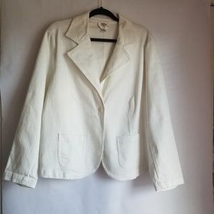 Talbots Woman Petites Stretch Denim Jacket Blazer